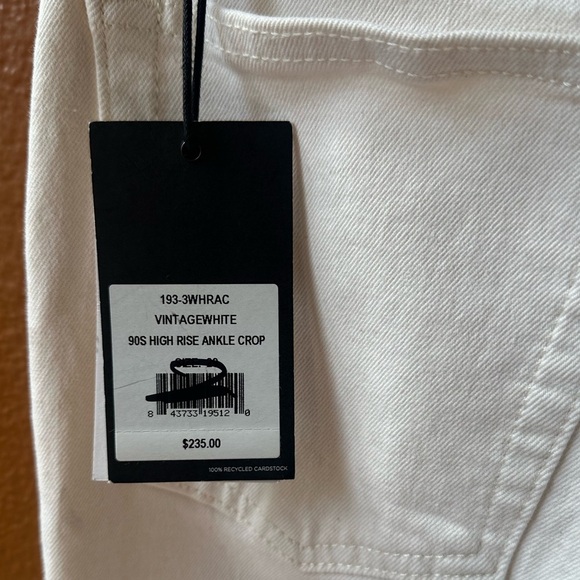 Re/Done 90’s High Rise Ankle Crop Jeans In Vintage White (Cream) Size 29 NWT! - Picture 13 of 16